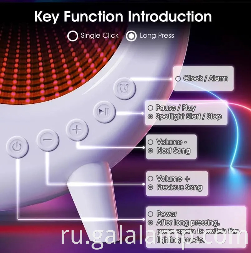 Винтажный динамик Bluetooth с красочным дисплеем светодиодных часов